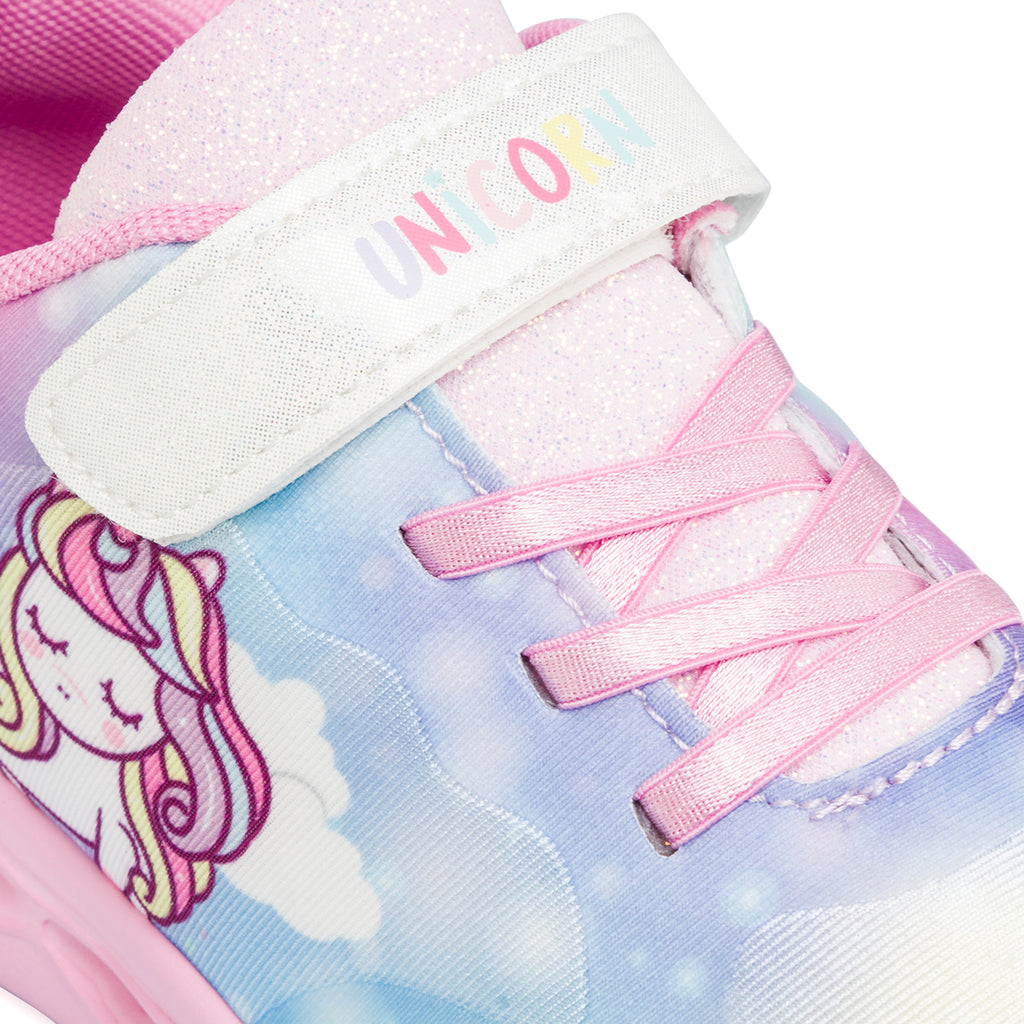 Sneakers con unicorno rosa da bambina con Luci nella suola Unicorno