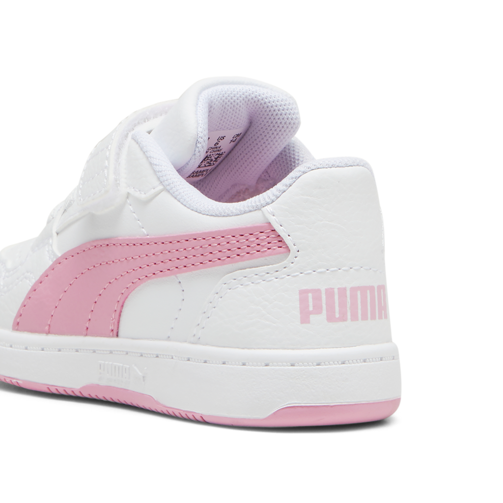 Sneakers primi passi bambina bianche e rosa Puma Reb-L