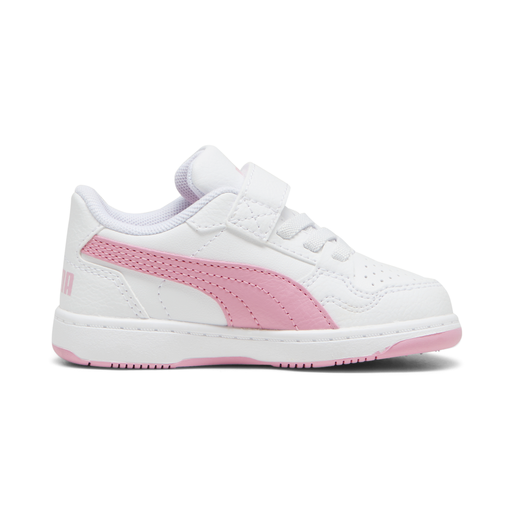 Sneakers primi passi bambina bianche e rosa Puma Reb-L