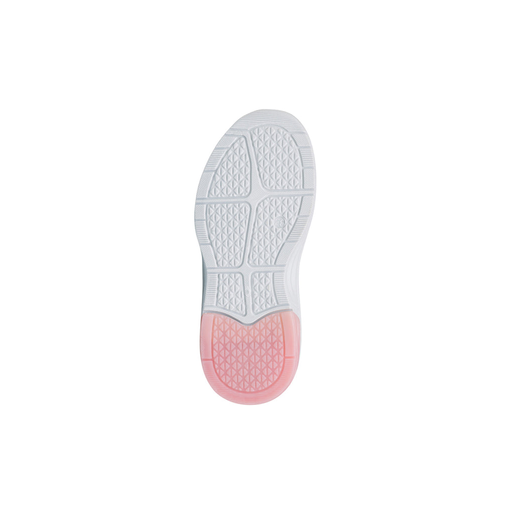 Sneakers da bambina rosa e bianche con luci e patch Stich