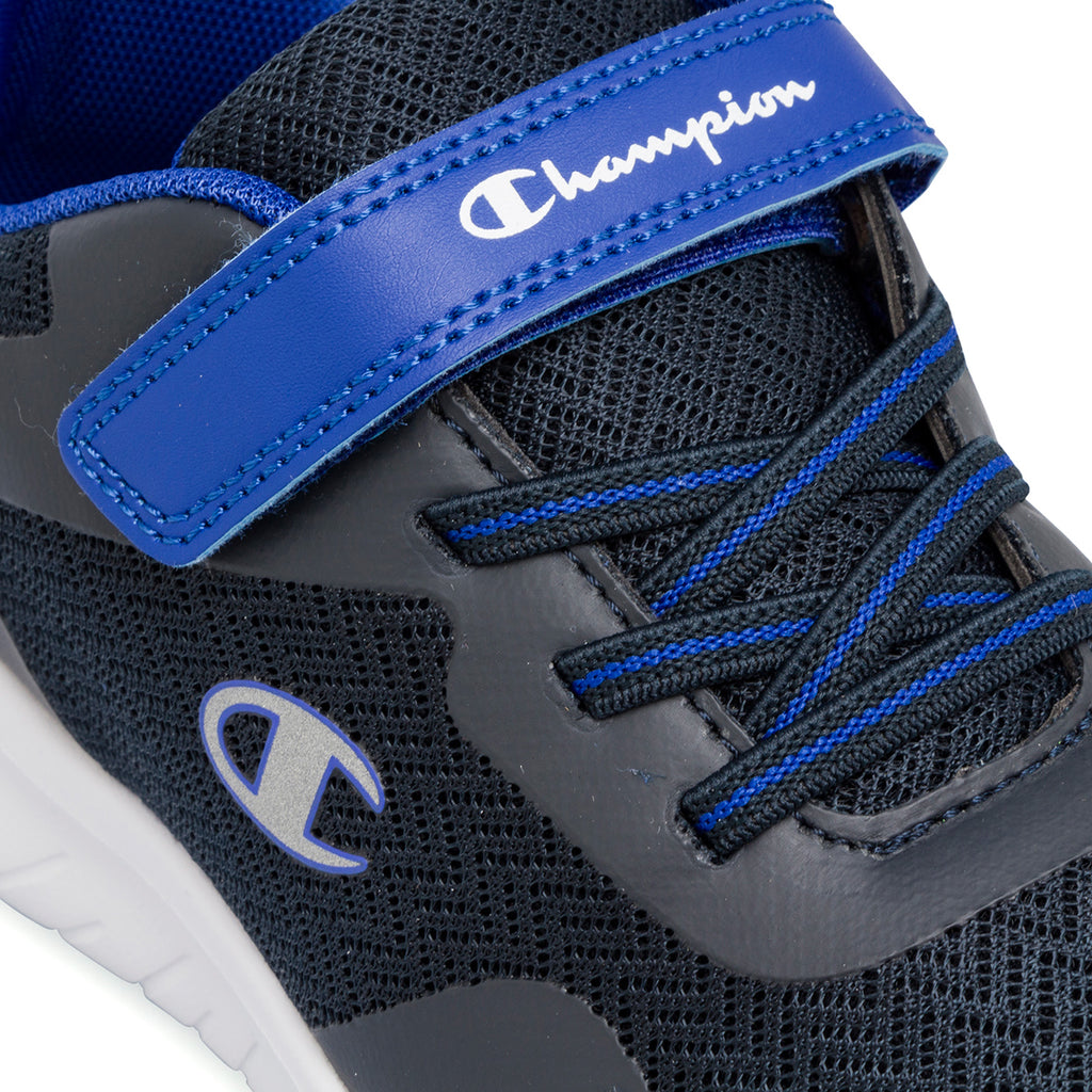 Sneakers da bambino blu con logo Champion Softy Evolve