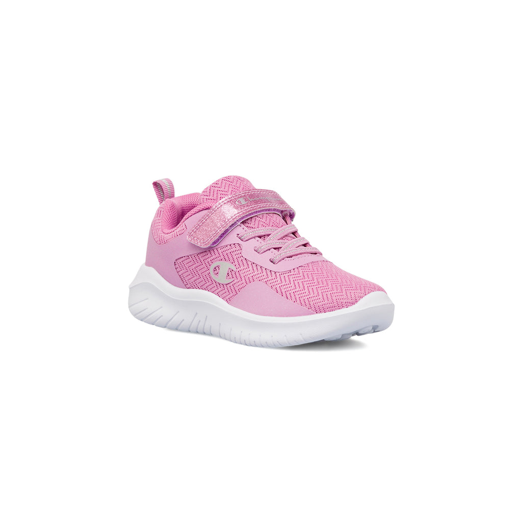 Sneakers da ragazza rosa con glitter e logo Champion Softy Evolve