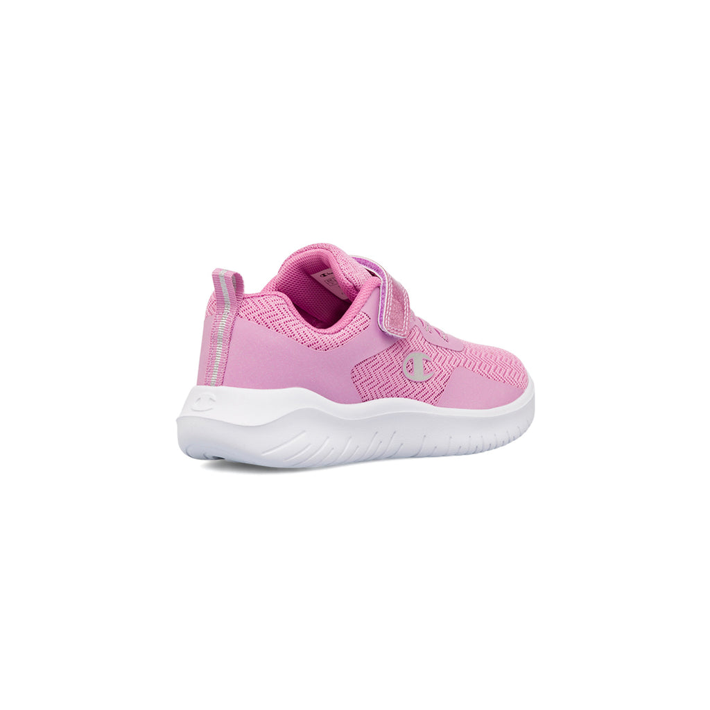 Sneakers da ragazza rosa con glitter e logo Champion Softy Evolve