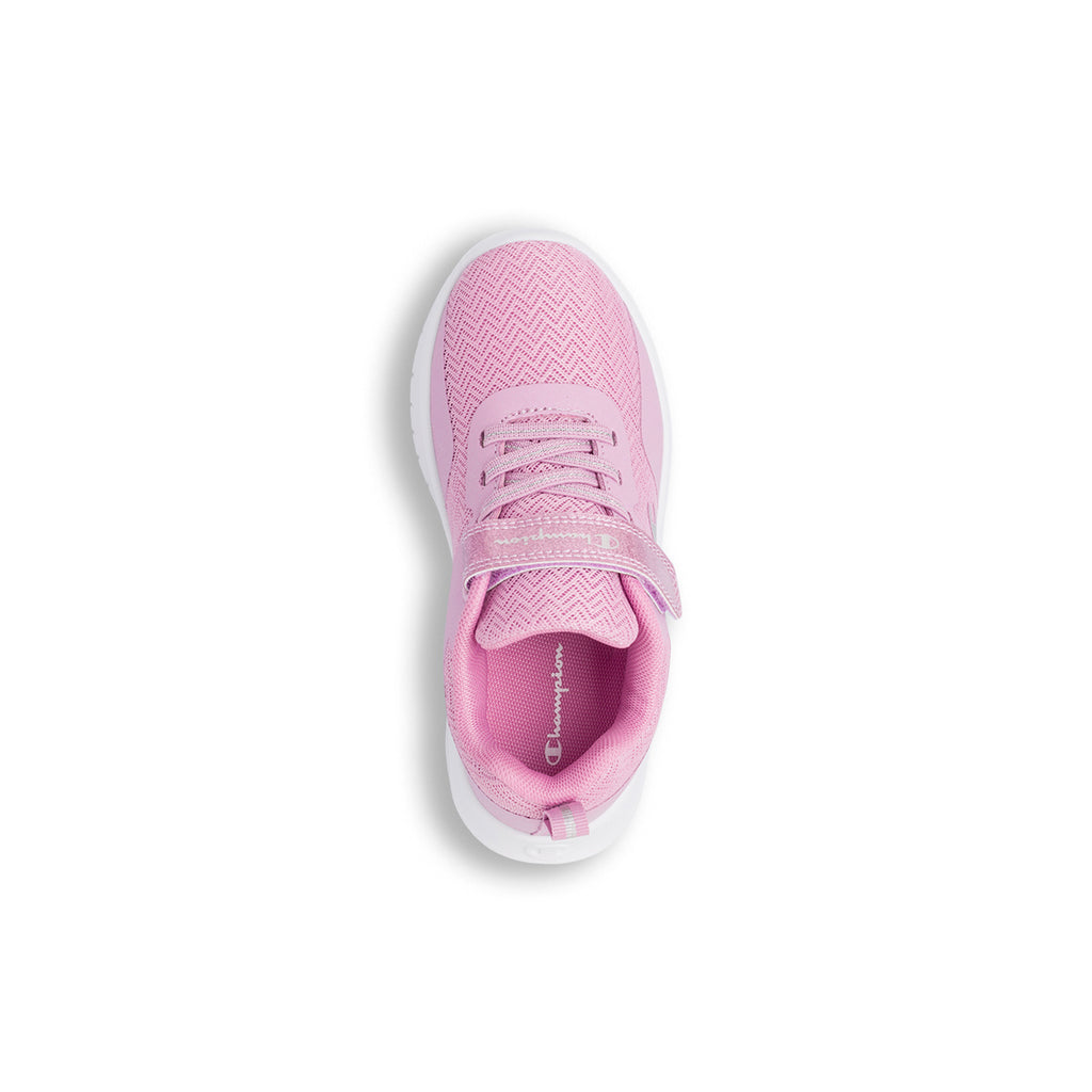 Sneakers da ragazza rosa con glitter e logo Champion Softy Evolve