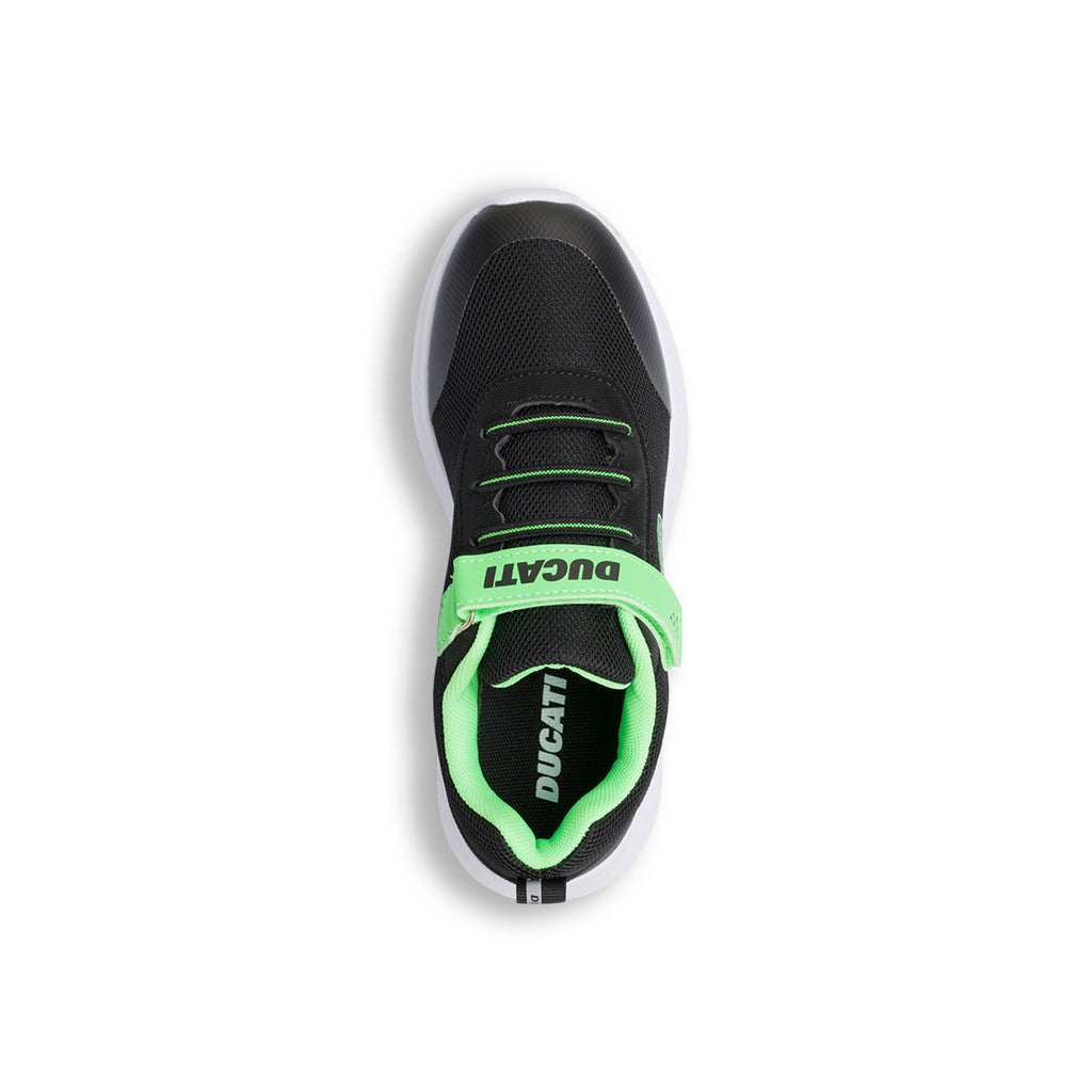 Sneakers nere e verdi da bambino con chiusura a strappo Ducati