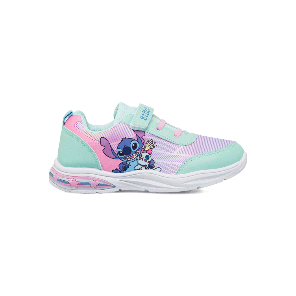 Sneakers azzurre da ragazza Stitch con luci