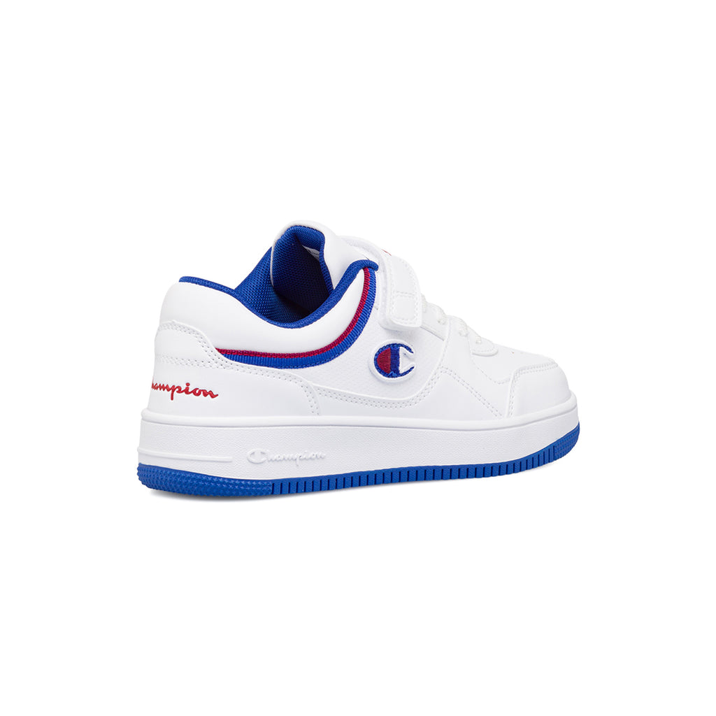 Sneakers da ragazzo bianche cobn dettagli blu e rossi Champion Rebound Low