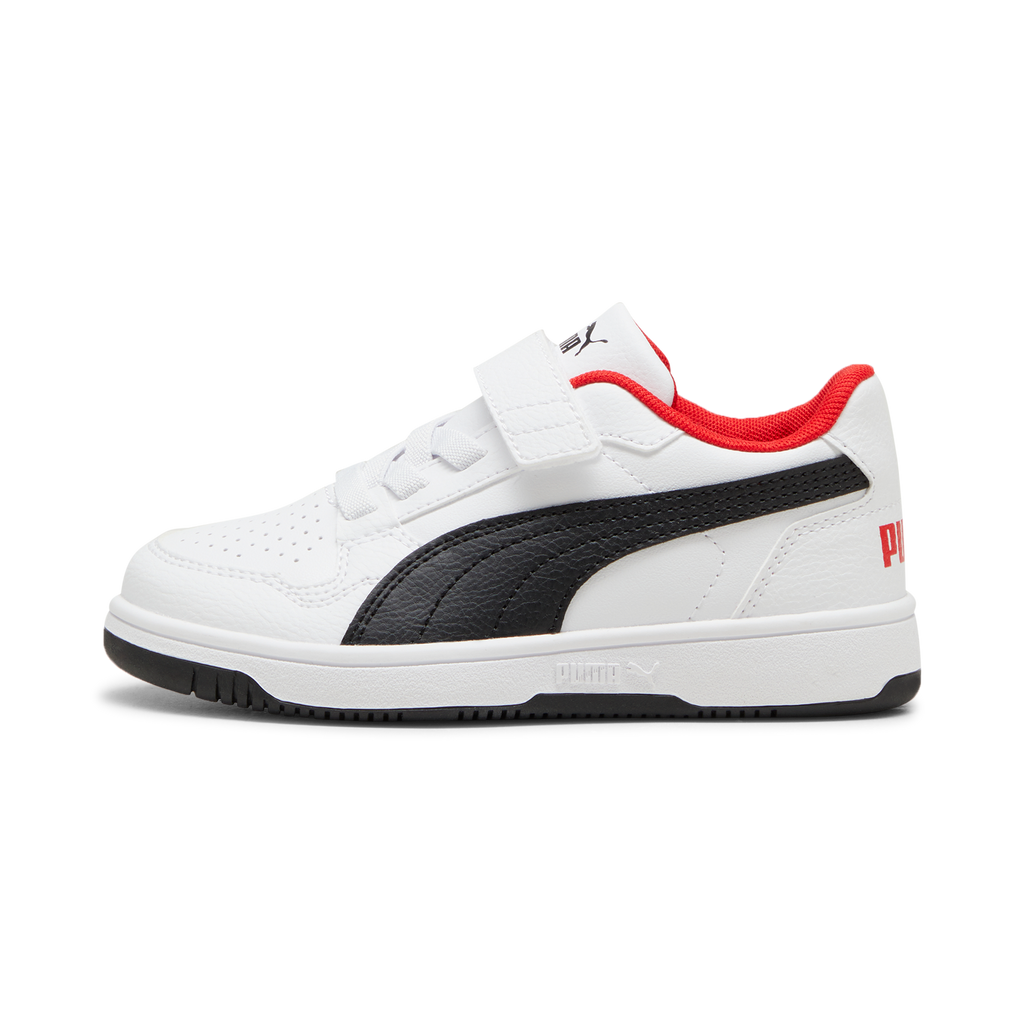 Sneakers bambino bianche con dettagli neri e rossi Puma Rebound V6