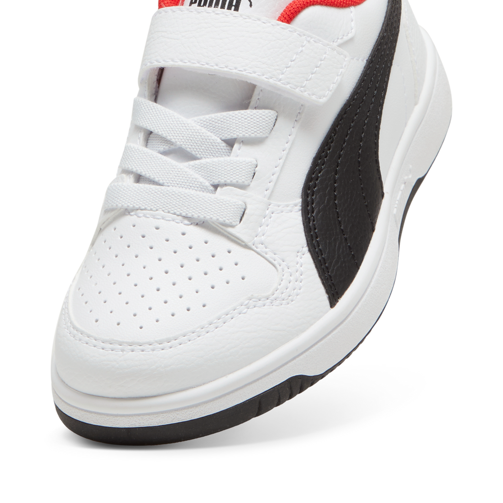Sneakers bambino bianche con dettagli neri e rossi Puma Rebound V6