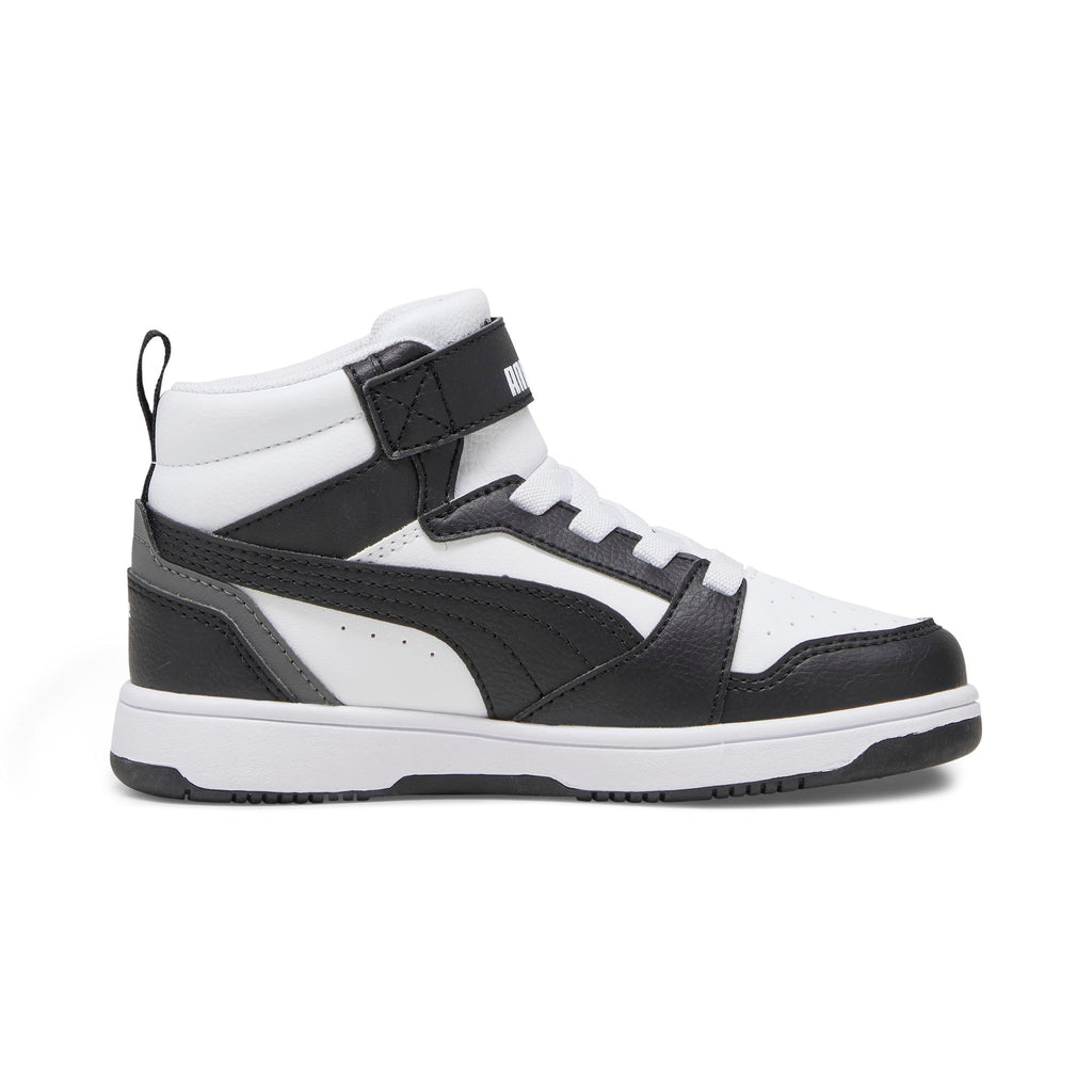 Sneakers alte da bambino bianche con dettagli neri e grigi Puma Rebound V6