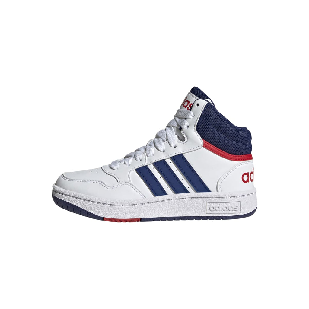 Sneakers alte da bambino bianche con logo adidas Hoops 3.0