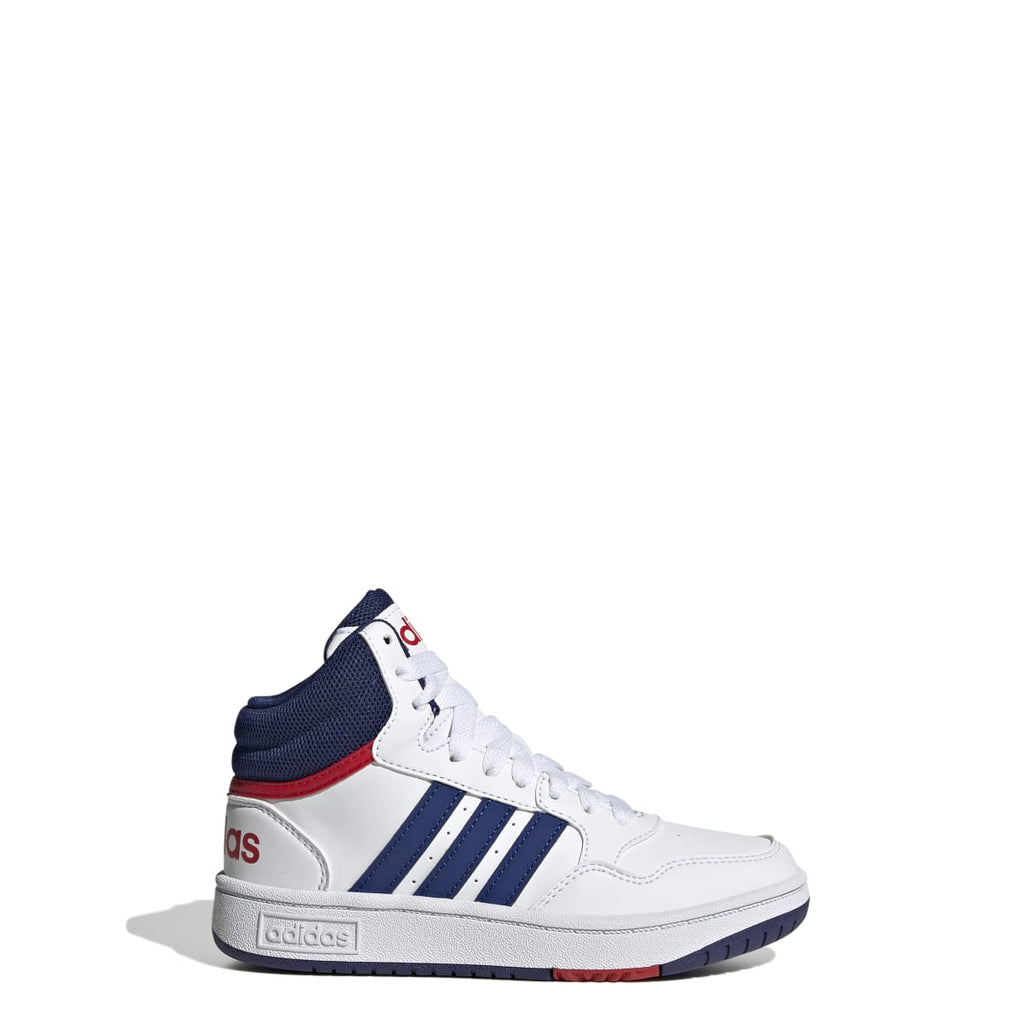 Sneakers alte da bambino bianche con logo adidas Hoops 3.0