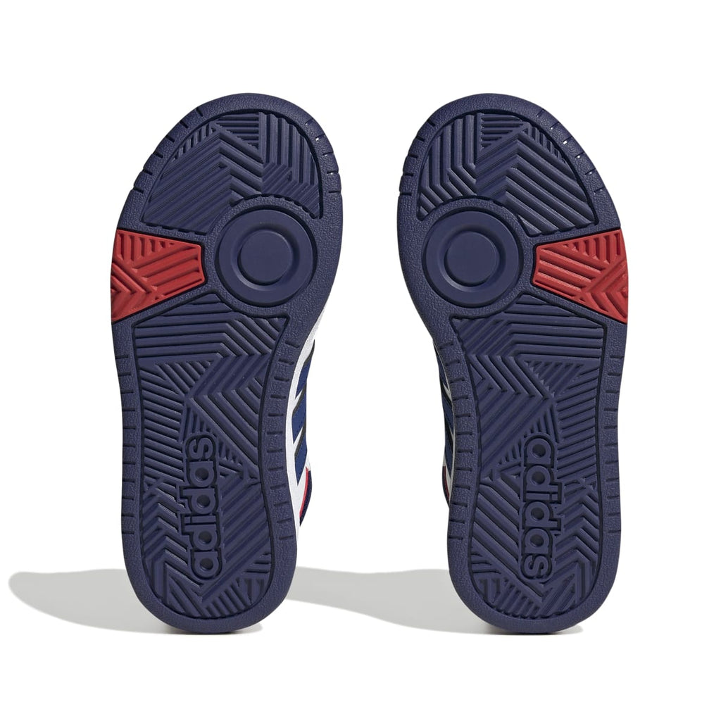 Sneakers alte da bambino bianche con logo adidas Hoops 3.0