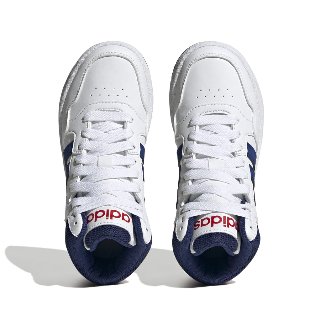 Sneakers alte da bambino bianche con logo adidas Hoops 3.0