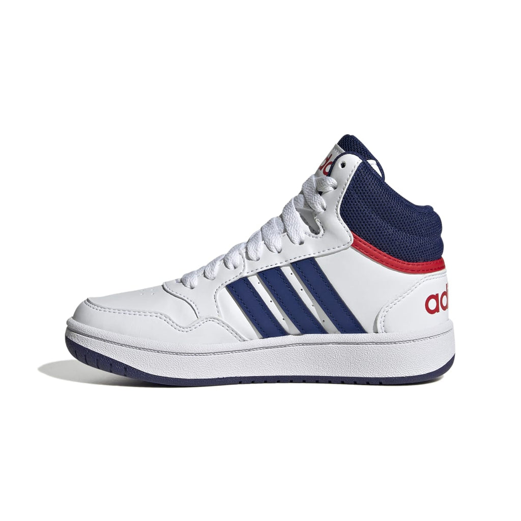 Sneakers alte da bambino bianche con logo adidas Hoops 3.0