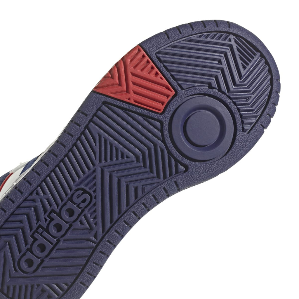 Sneakers alte da bambino bianche con logo adidas Hoops 3.0