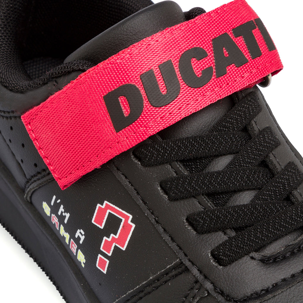 Sneakers nere da ragazzo con stampe Ducati Bargellino