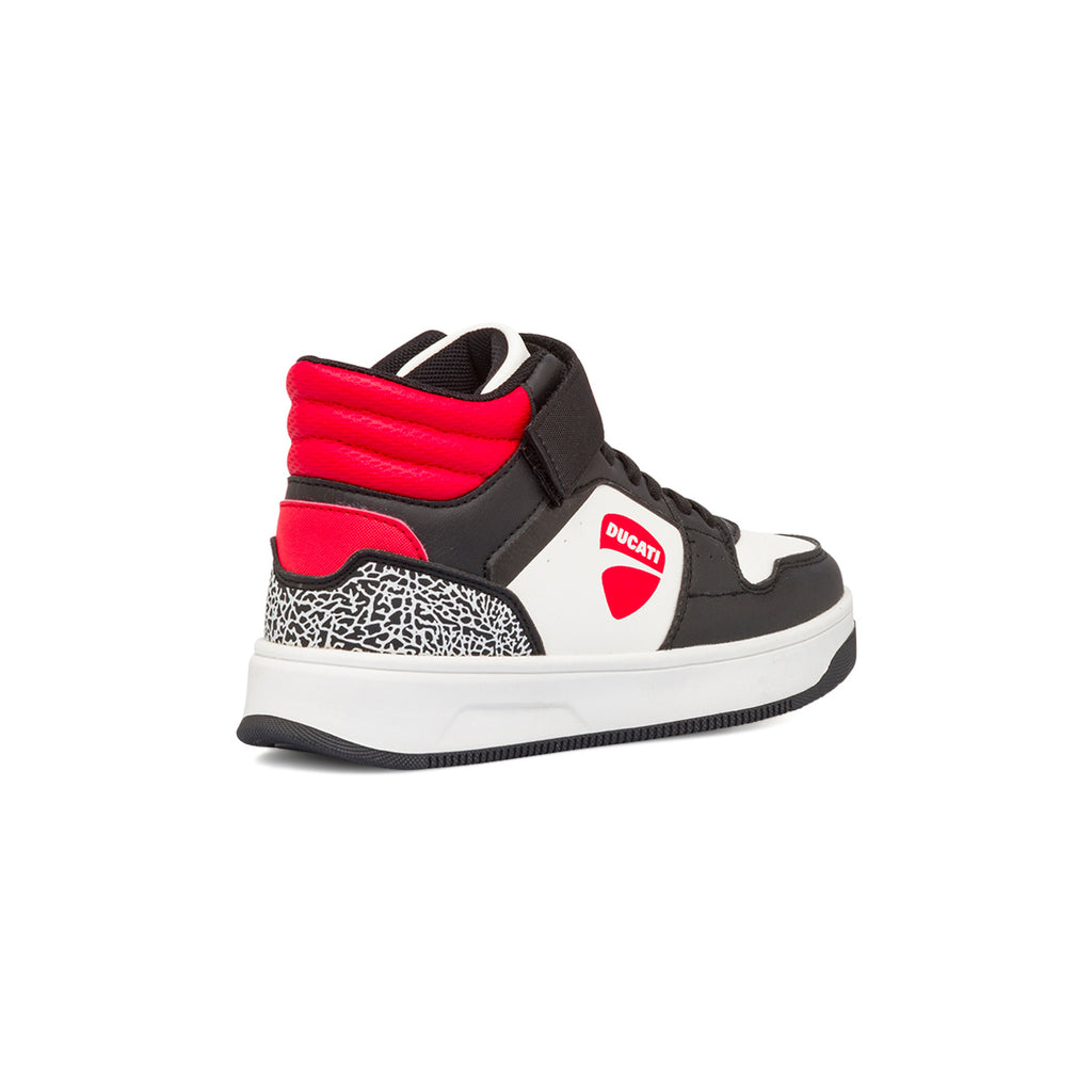 Sneakers da bambino nere e rosse con logo Ducati Shell HG