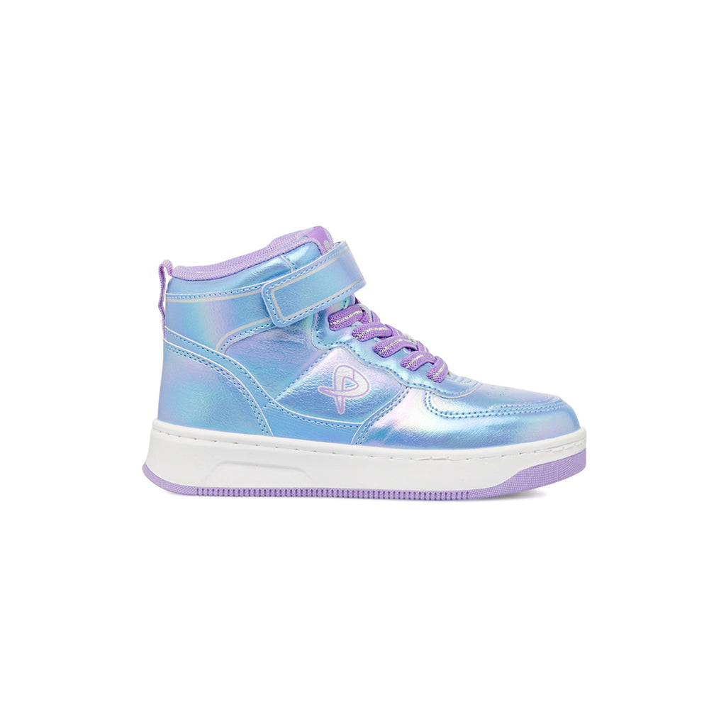 Sneakers alte lilla metallizzato da ragazza P Go