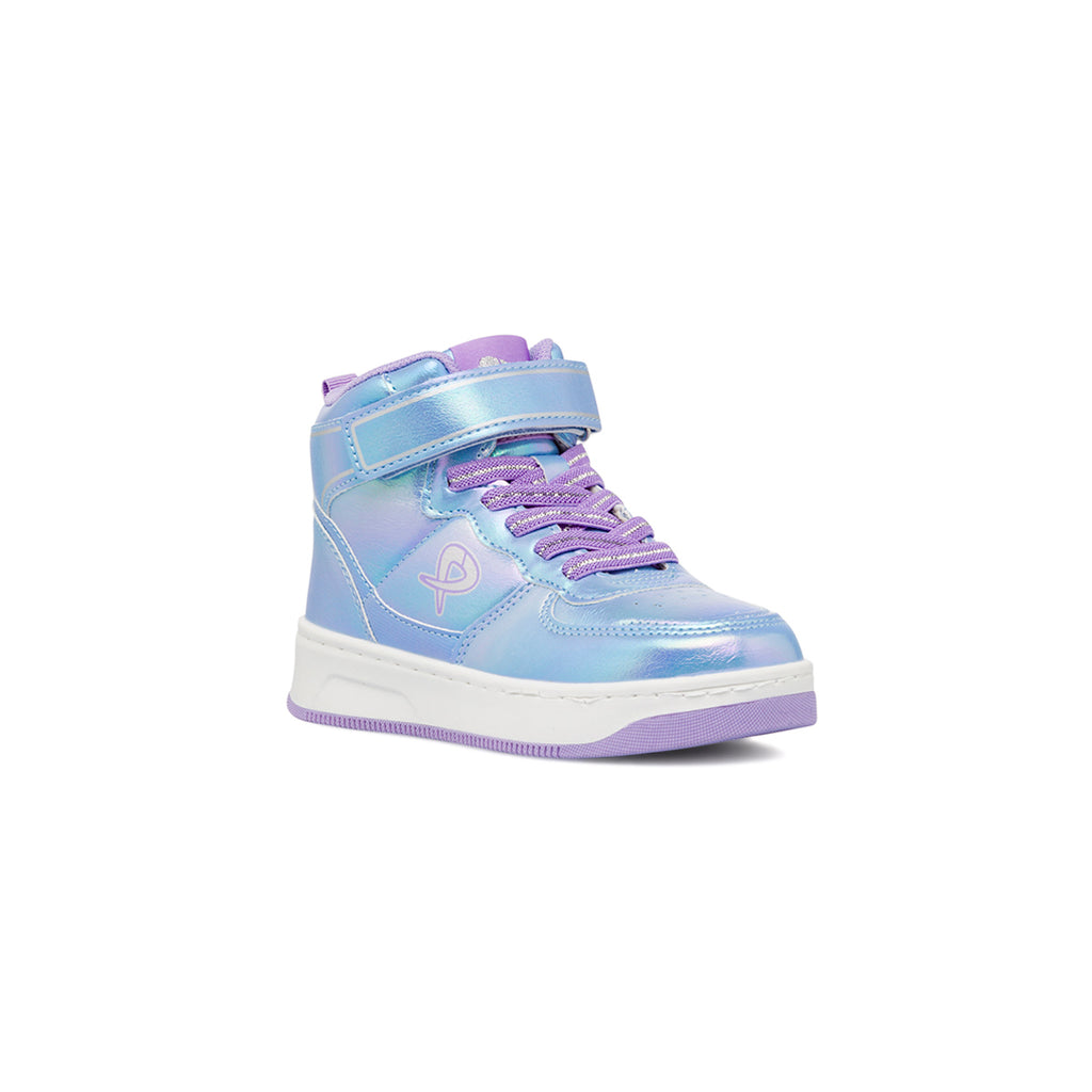 Sneakers alte lilla metallizzato da ragazza P Go