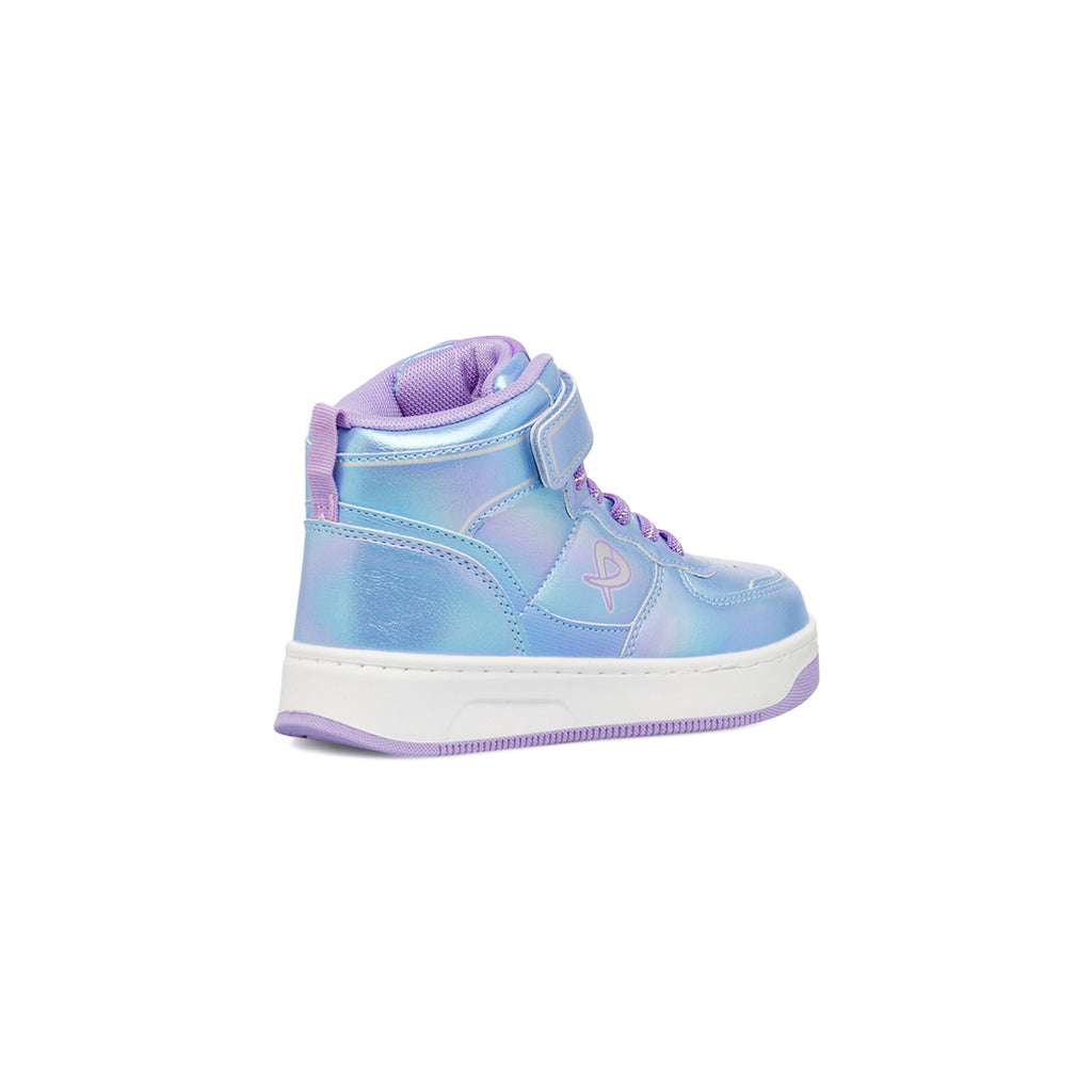 Sneakers alte lilla metallizzato da ragazza P Go