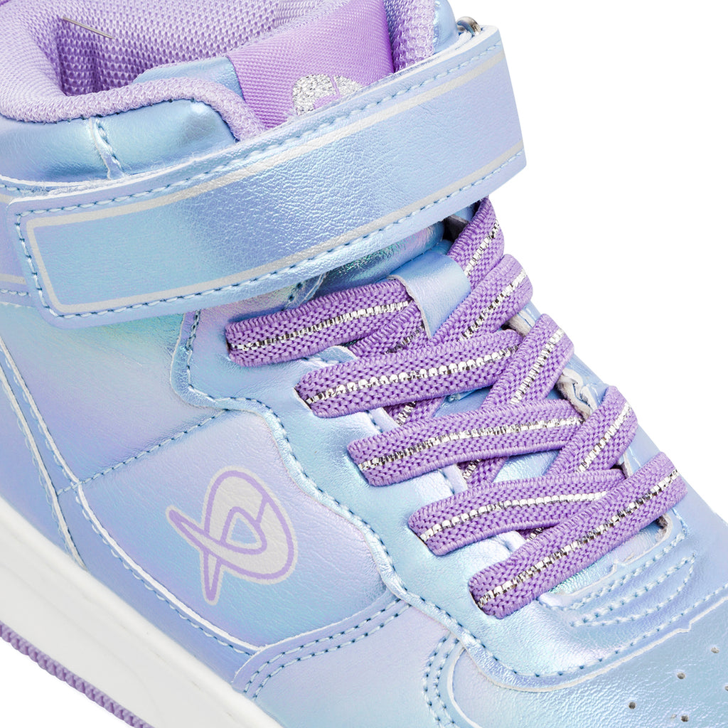 Sneakers alte lilla metallizzato da ragazza P Go