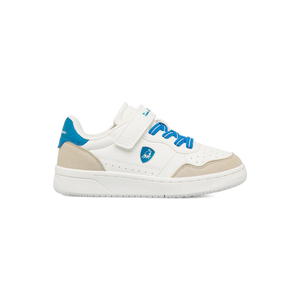 Sneakers da bambino Tonino Lamborghini bianche con dettagli azzurri