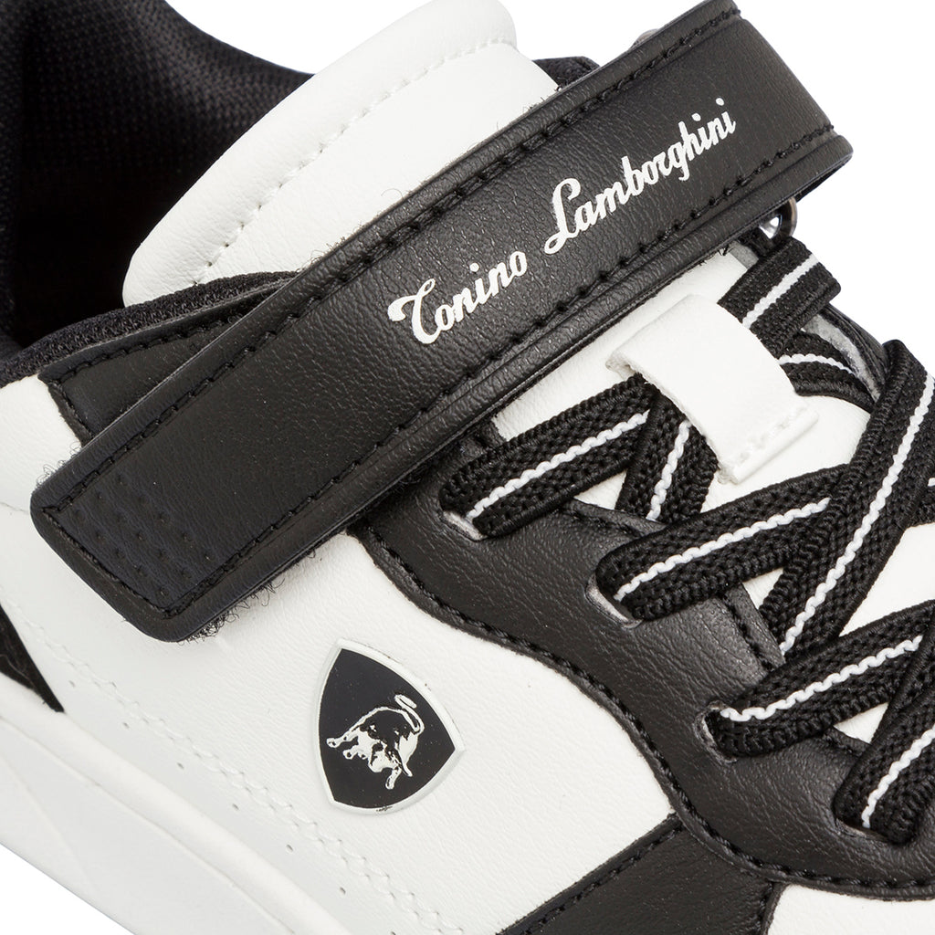 Sneakers da bambino Tonino Lamborghini bianche con dettagli neri