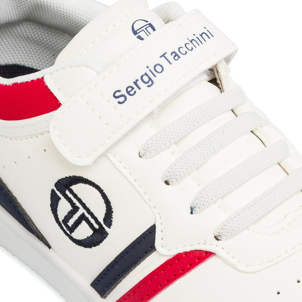 Sneakers bianche da ragazzo con dettagli rossi e blu Sergio Tacchini