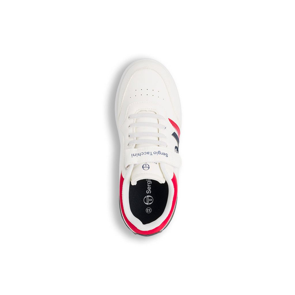 Sneakers bianche da ragazzo con dettagli rossi e blu Sergio Tacchini