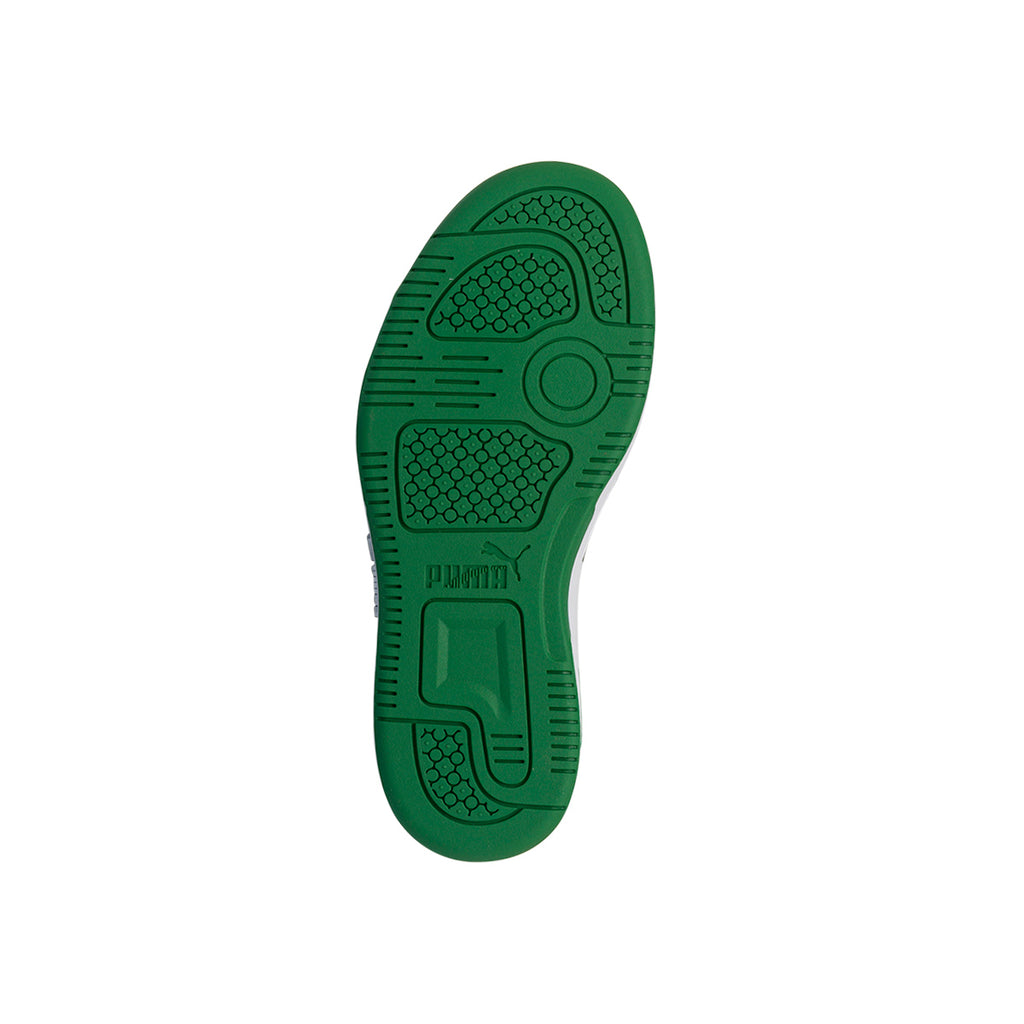 Sneakers da bambino bianche con dettagli neri e verdi Puma Rebound V6
