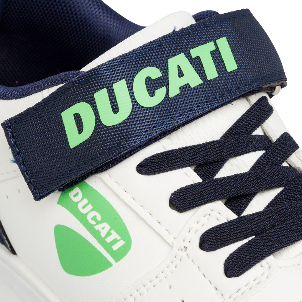 Sneakers bianche e blu da Ragazzo con logo Ducati