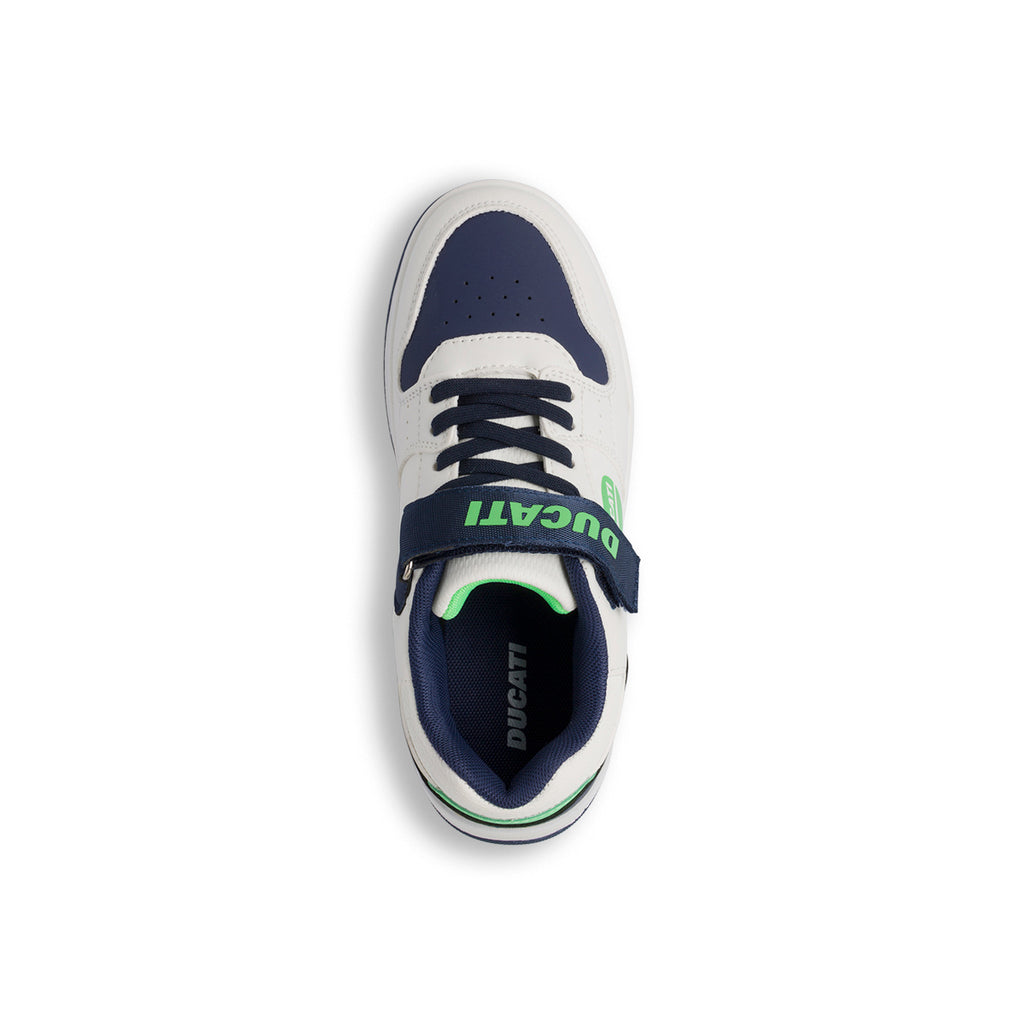Sneakers bianche e blu da Ragazzo con logo Ducati