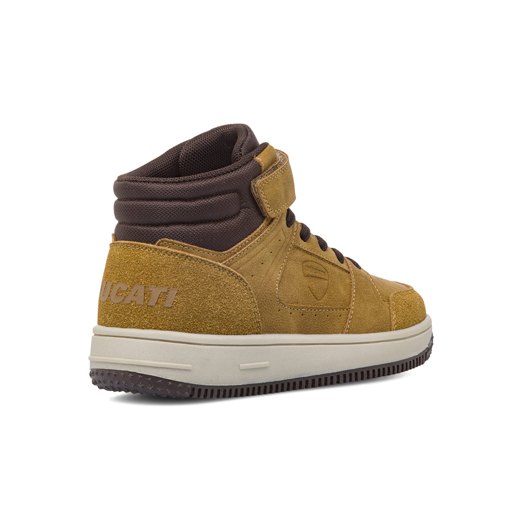 Sneakers alte ocra con dettagli marroni e strappo da Bambino Ducati