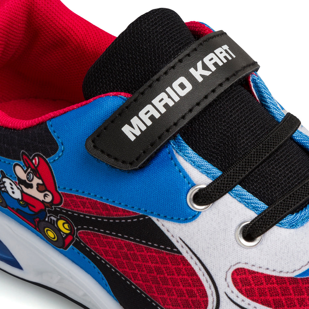 Sneakers da bambino multicolore con luci nella suola e stampa Super Mario