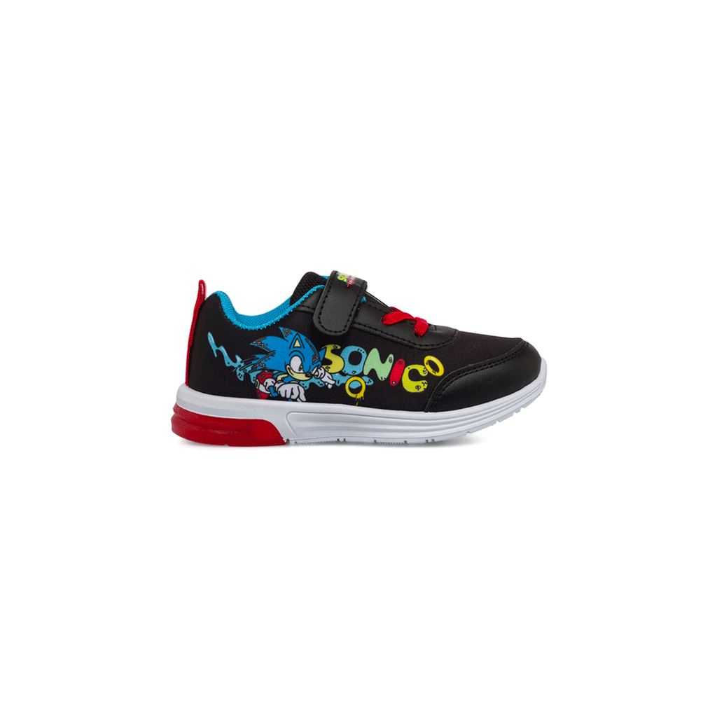 Sneakers nere da bambino con luci nella suola e logo Sonic