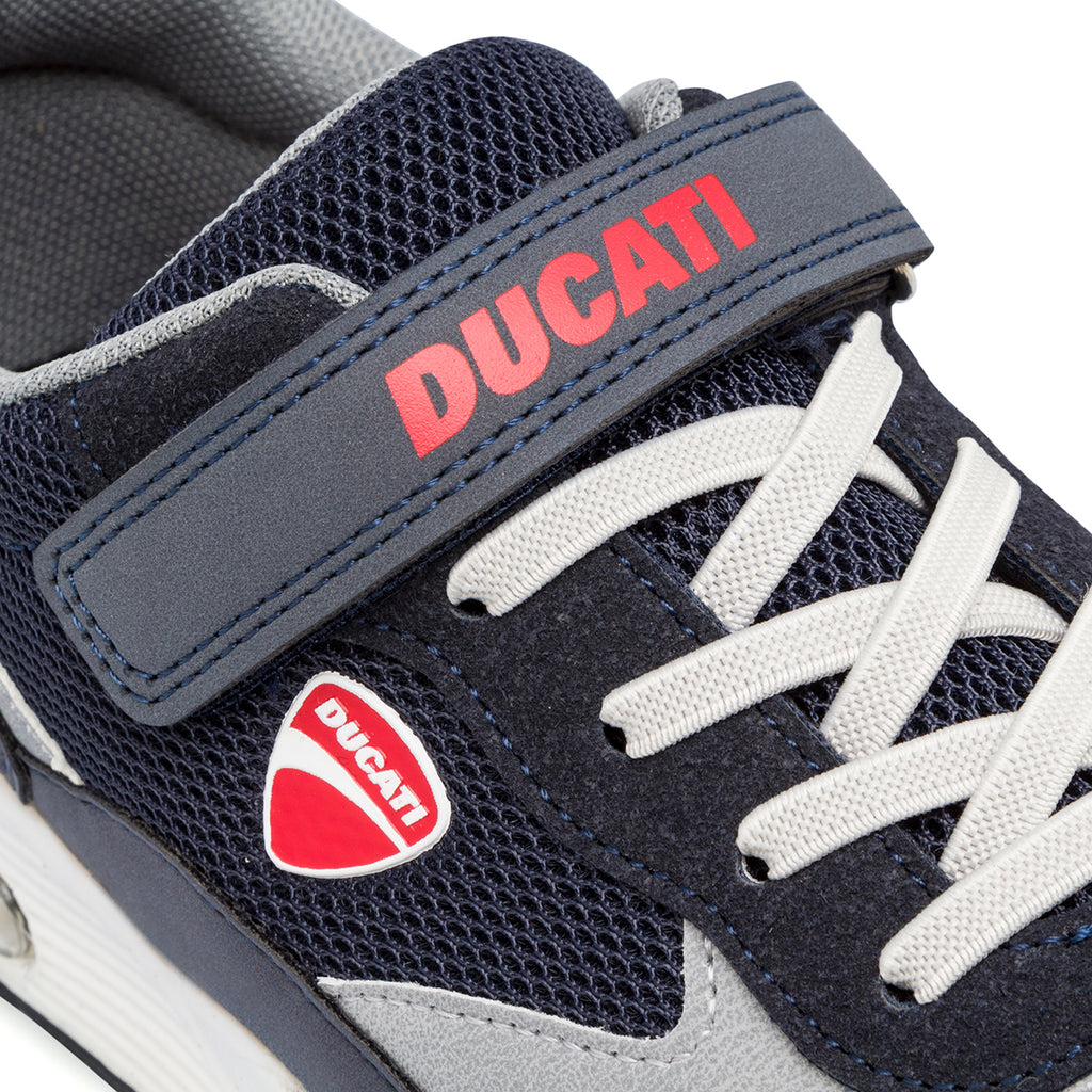 Sneakers blu da ragazzo con suola air Ducati Roller