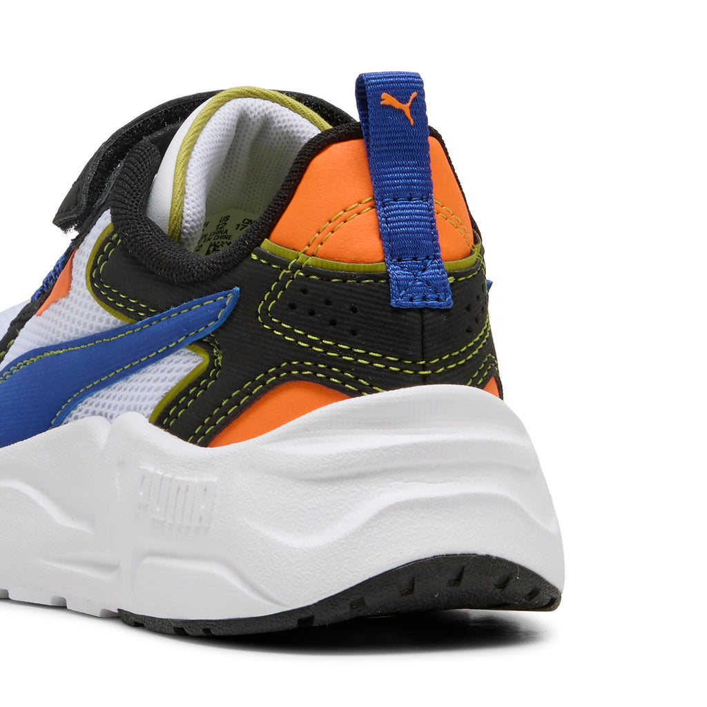 Sneakers da bambino bianche e nere con dettagli blu e arancioni Puma Trinity Lite