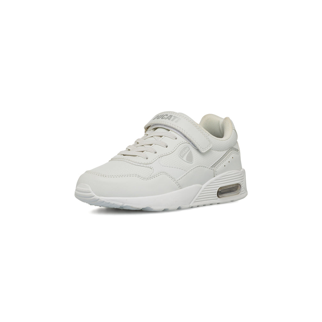 Sneakers bianche da bambino con ammortizzazione ad aria Ducati