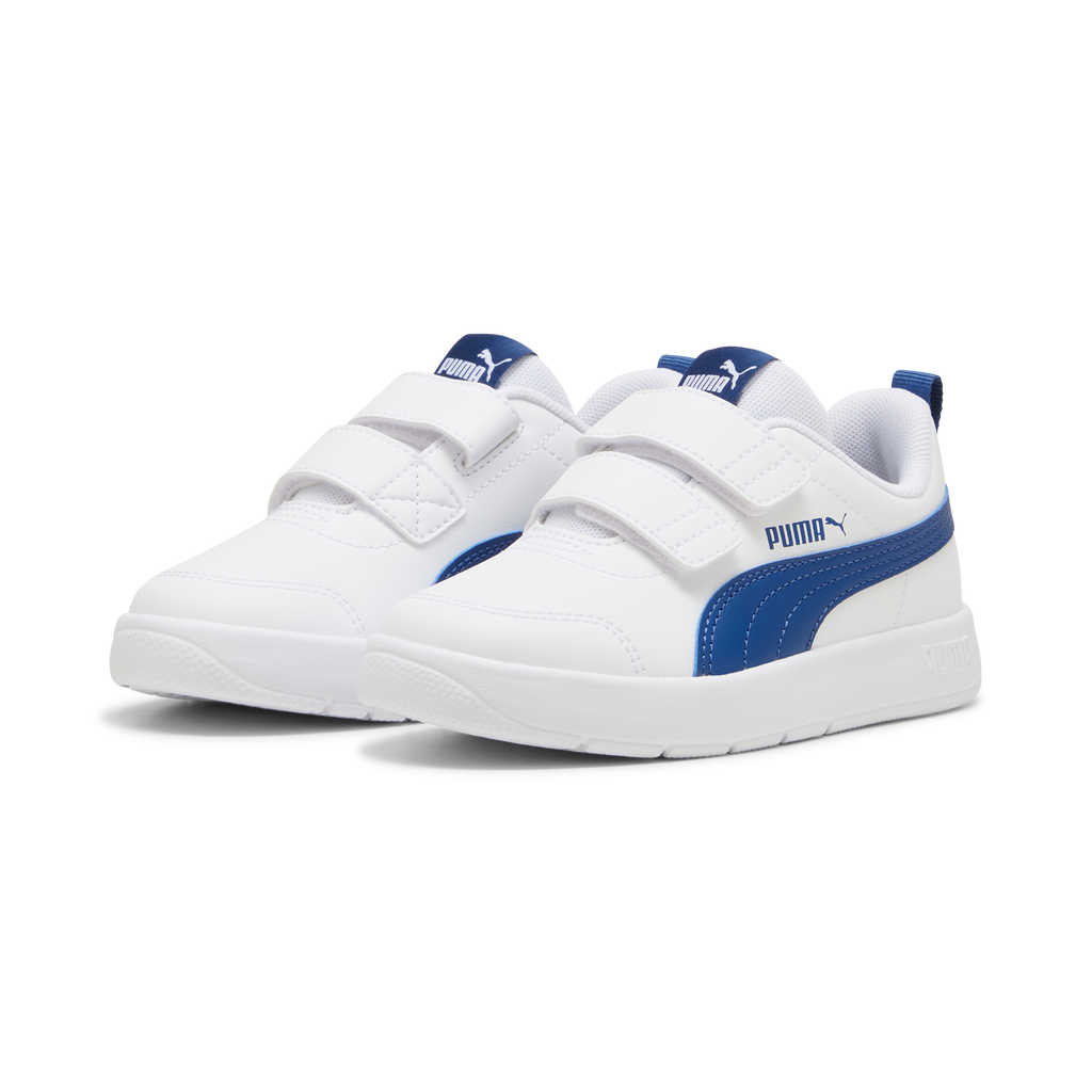 Sneakers bambino bianche con dettagli blu Puma Courtflex v3