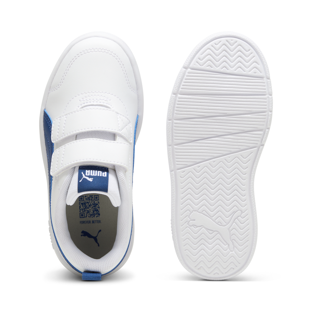 Sneakers bambino bianche con dettagli blu Puma Courtflex v3