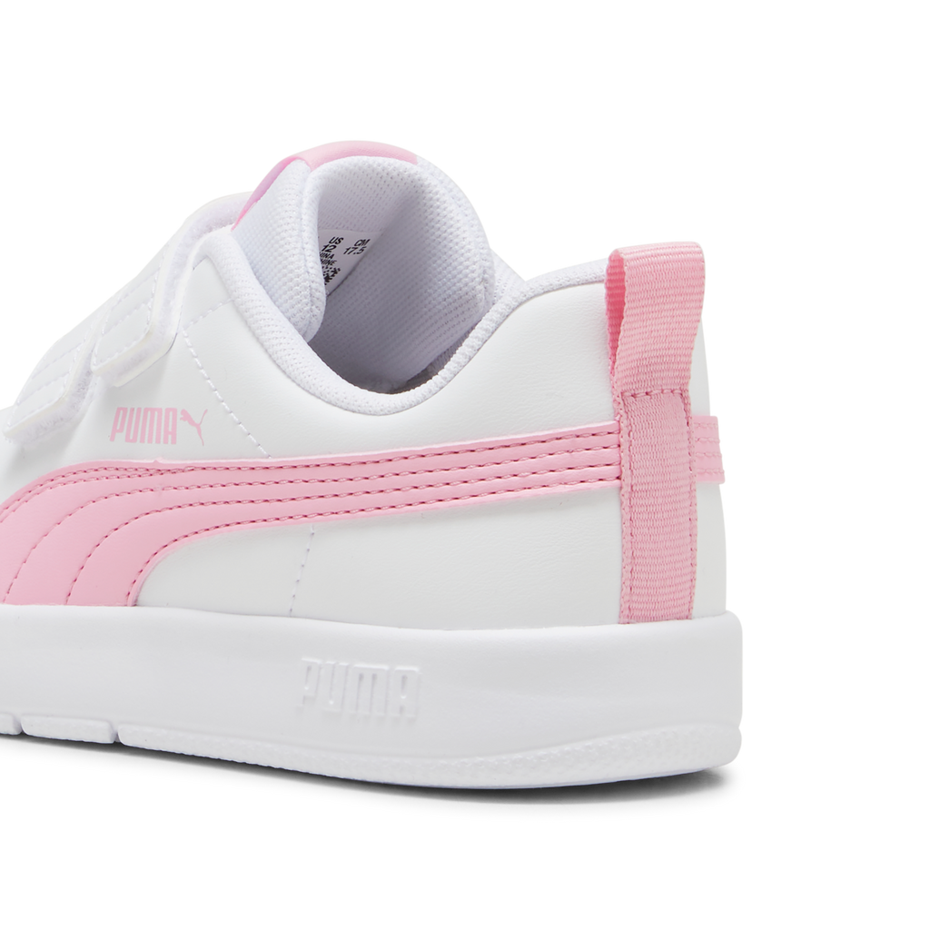 Sneakers bambina bianche con dettagli rosa Puma Courtflex v3