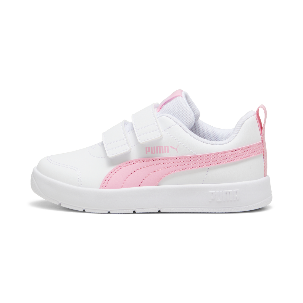 Sneakers bambina bianche con dettagli rosa Puma Courtflex v3