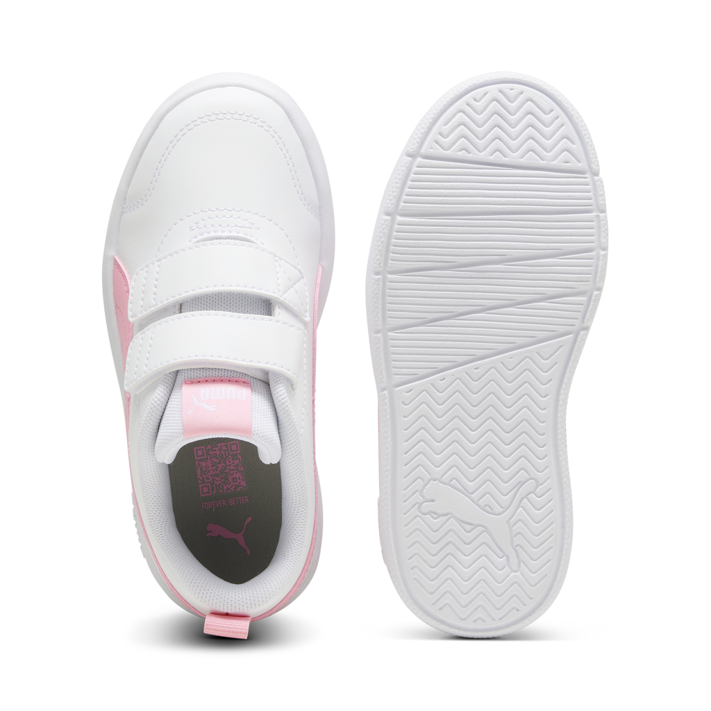 Sneakers bambina bianche con dettagli rosa Puma Courtflex v3