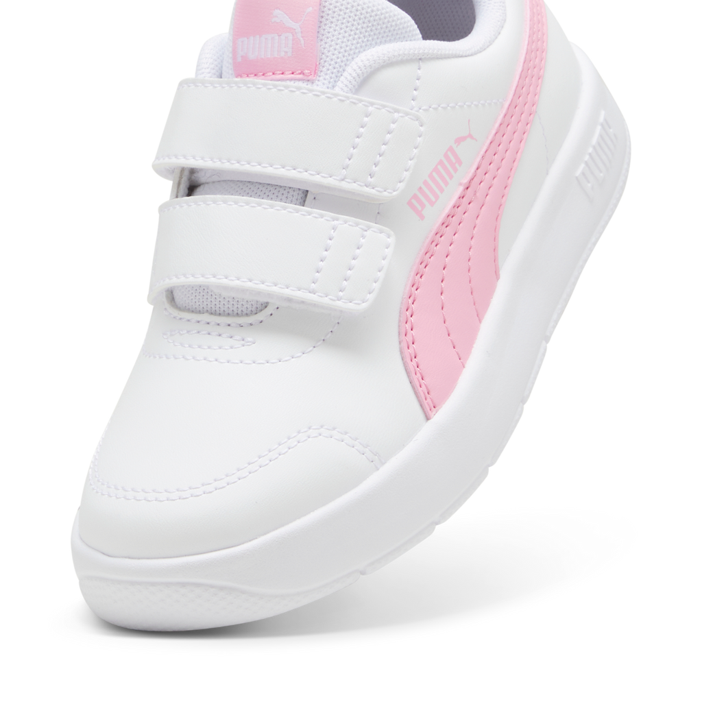 Sneakers bambina bianche con dettagli rosa Puma Courtflex v3