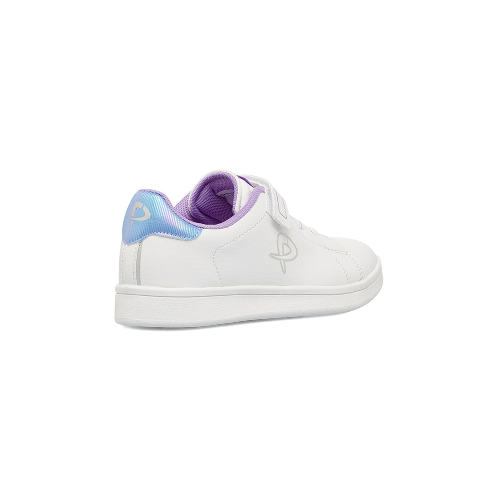 Sneakers bianche da bambina con dettagli lilla P Go