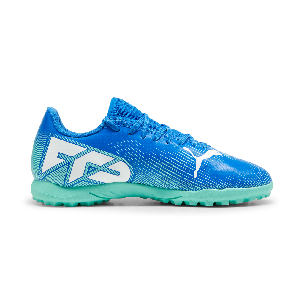 Scarpe da calcetto da ragazzo per terreni sintetici blu Puma Future 7