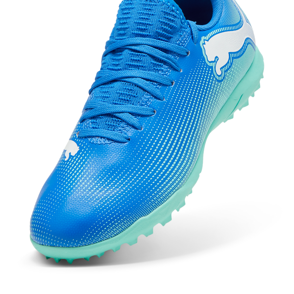 Scarpe da calcetto da ragazzo per terreni sintetici blu Puma Future 7
