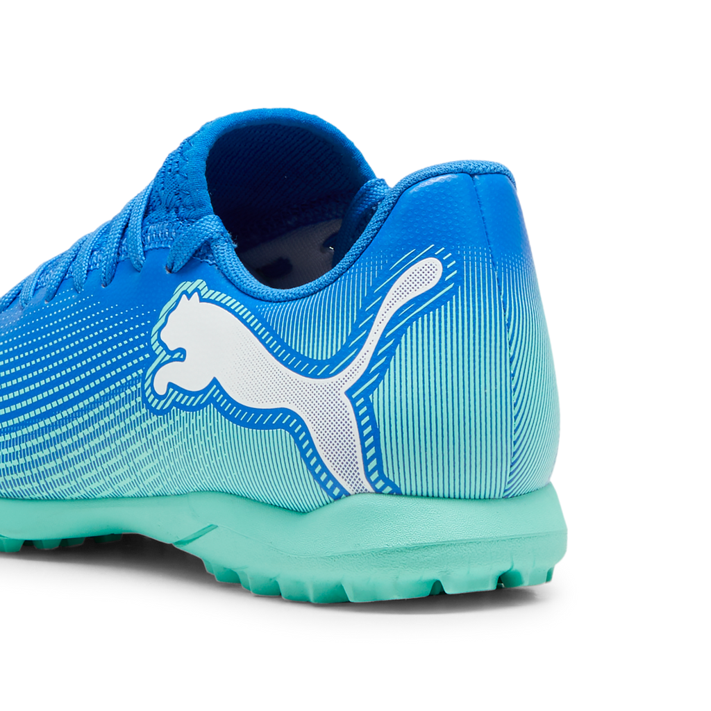 Scarpe da calcetto da ragazzo per terreni sintetici blu Puma Future 7