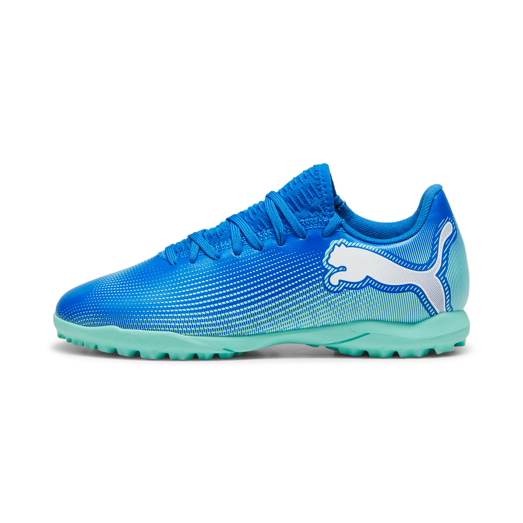 Scarpe da calcetto da ragazzo per terreni sintetici blu Puma Future 7